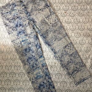 Pilcro Letterpress  Anthology Blue Boho Patterned Paisley Hippie Jeans
